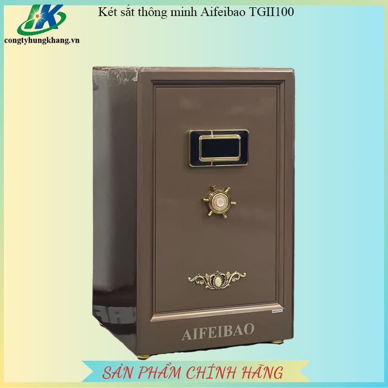 Két sắt Aifeibao HK-A1/D-100-TGII tông nâu đồng nhìn từ góc trước bên trái