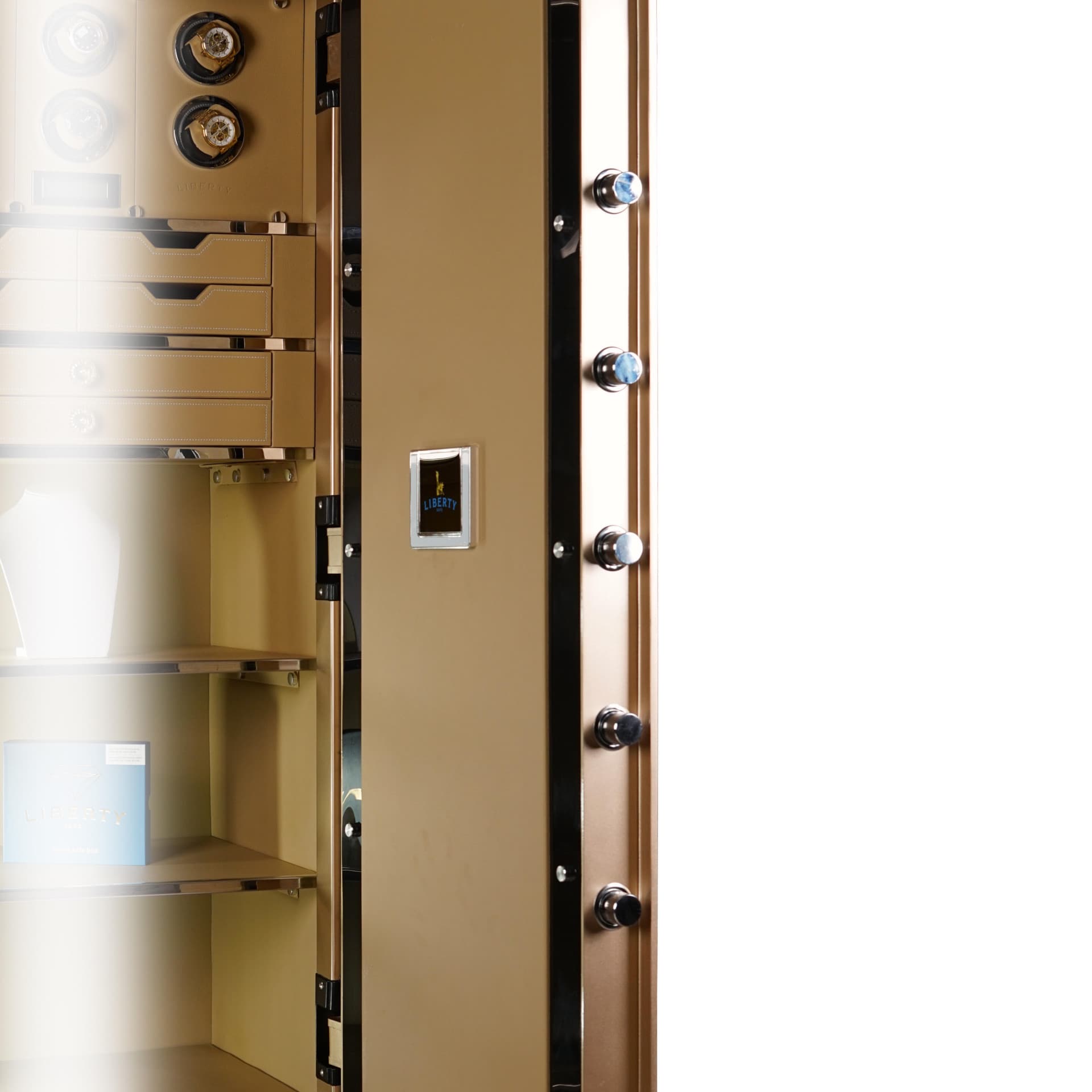KÉT SẮT ĐỒNG HỒ CAO CẤP LIBERTY LB1500 PRO 6 WATCH WINDER VALIS - Nỉ Xám , Nỉ Vàng