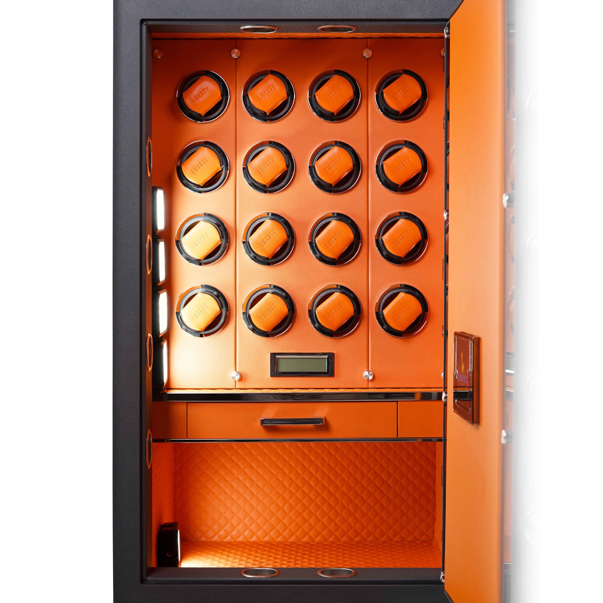 KÉT SẮT ĐỒNG HỒ CAO CẤP LIBERTY LB1000 PRO 16 WATCH WINDER - Nỉ Xám , Nỉ Vàng