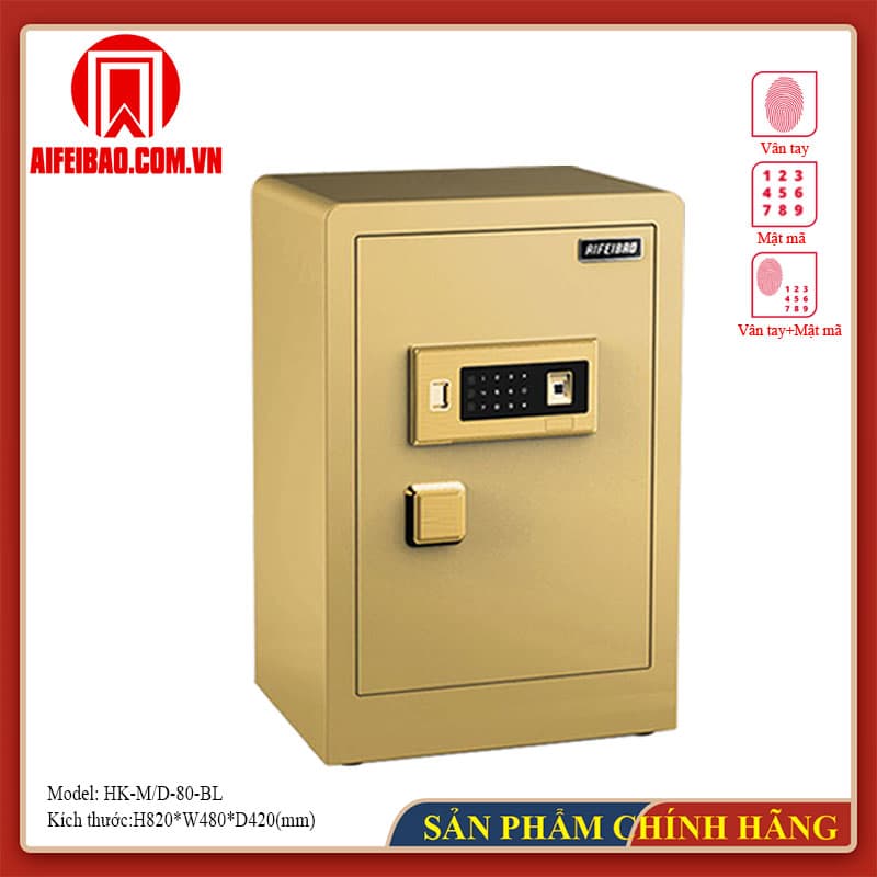 Góc trước két Aifeibao HK-M/D-80-BL màu vàng