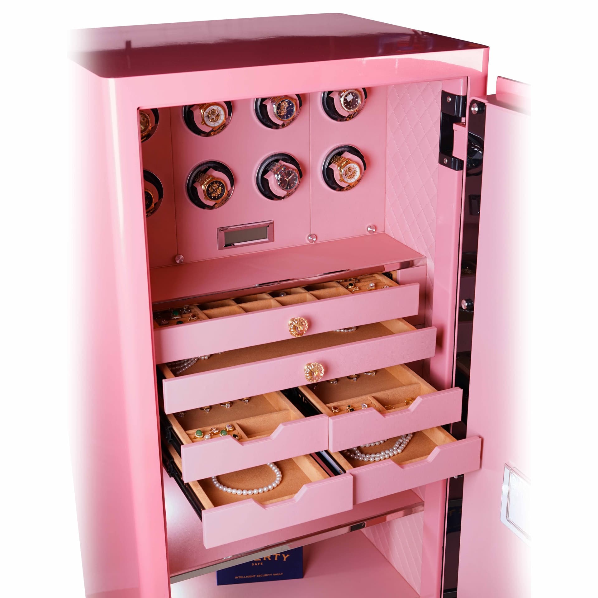KÉT SẮT ĐỒNG HỒ CAO CẤP LIBERTY LB1500 PRO 8 WATCH WINDER VALIS - Nỉ Hồng , Nỉ Xám , Nỉ Vàng