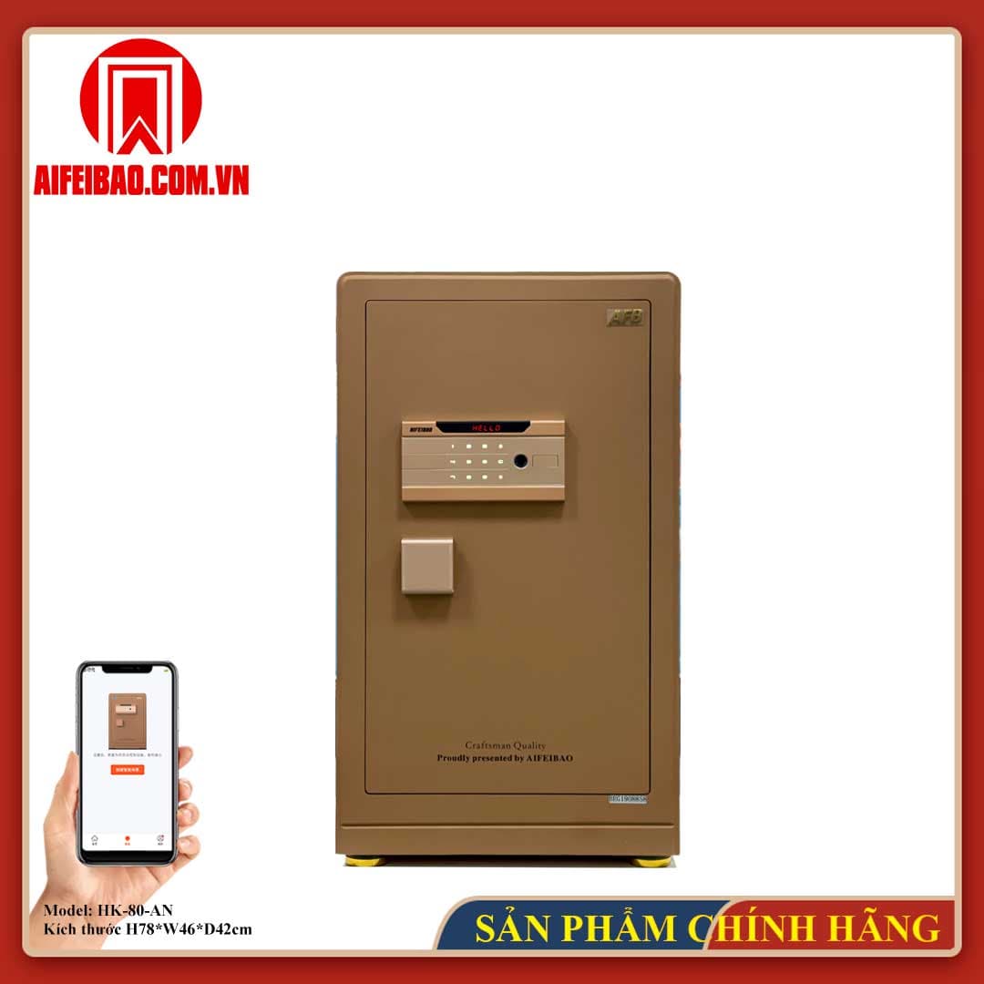 Mặt trước két Aifeibao HK-80-AN tông nâu đồng