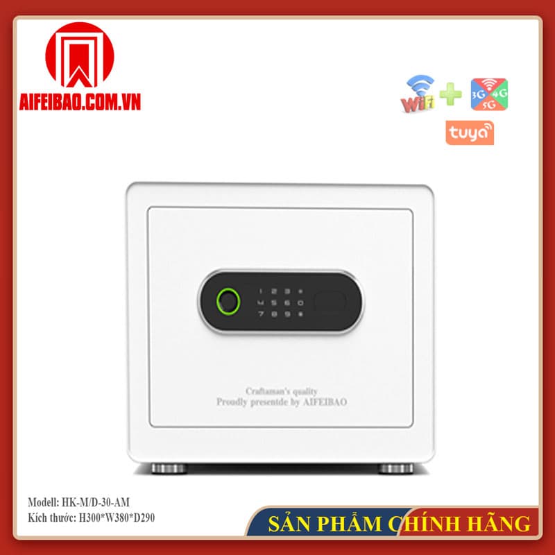 Mặt trước két Aifeibao HK-M/D-30-AM màu trắng