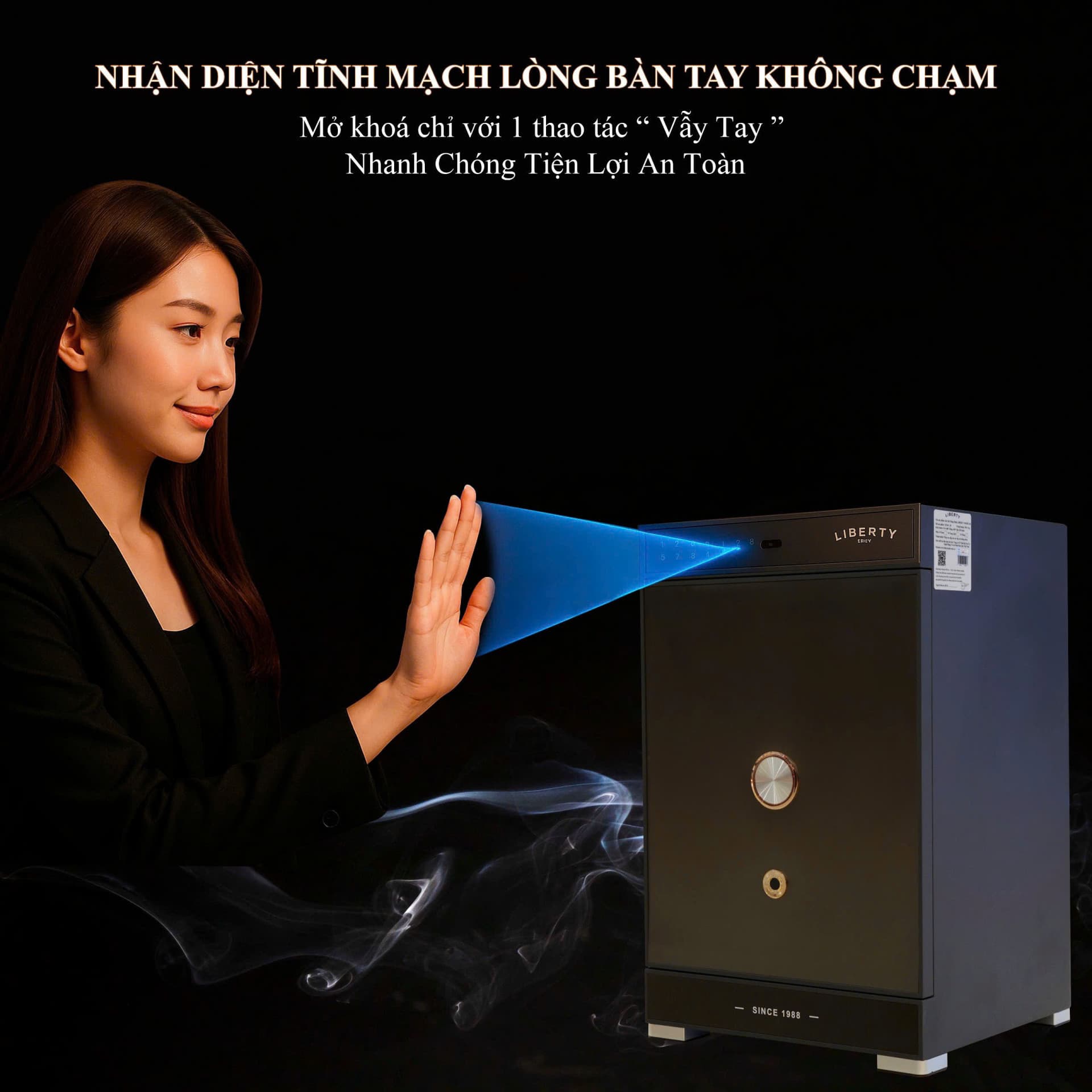 Két Sắt Liberty LB58 Vantis Max - Quét Tĩnh Mạch Bàn Tay