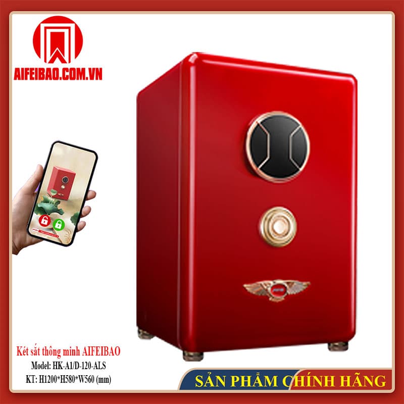Góc trước két Aifeibao HK-A1/D-120-ALS màu đỏ