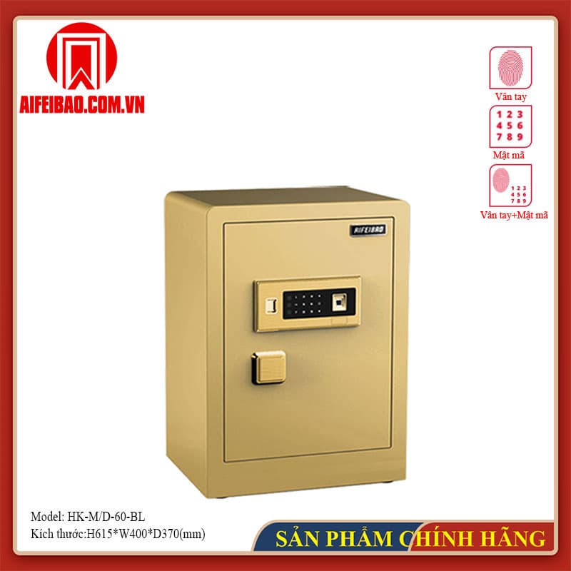 Góc trước két Aifeibao HK-M/D-60-BL màu vàng