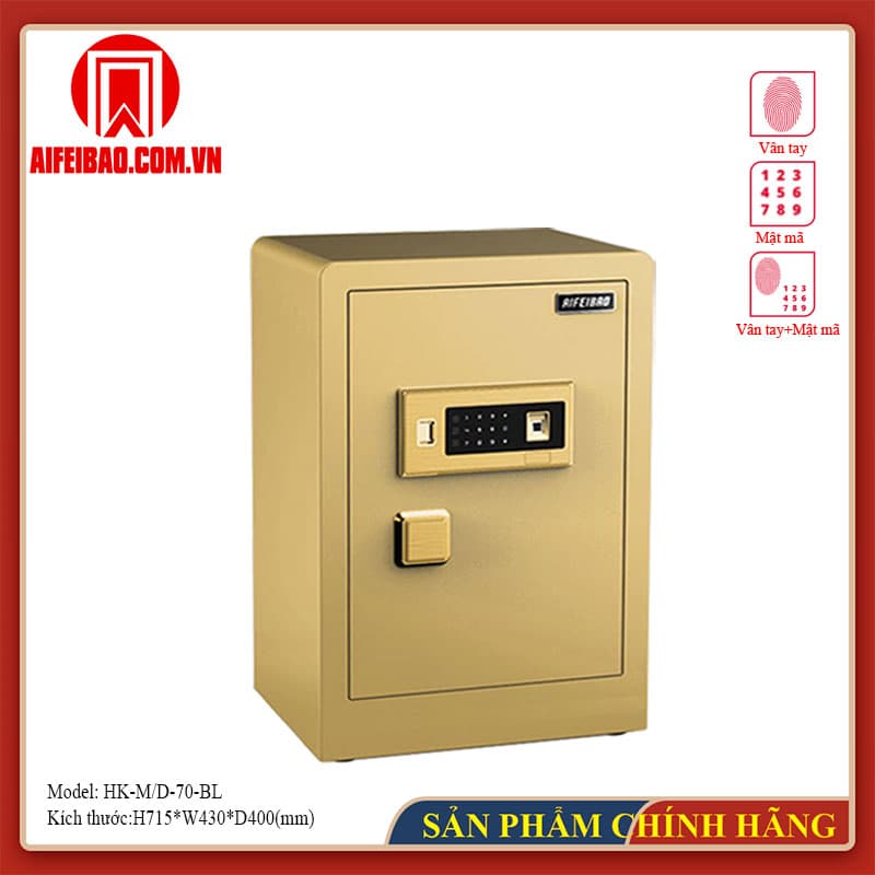 Góc trước két Aifeibao HK-M/D-70-BL màu vàng