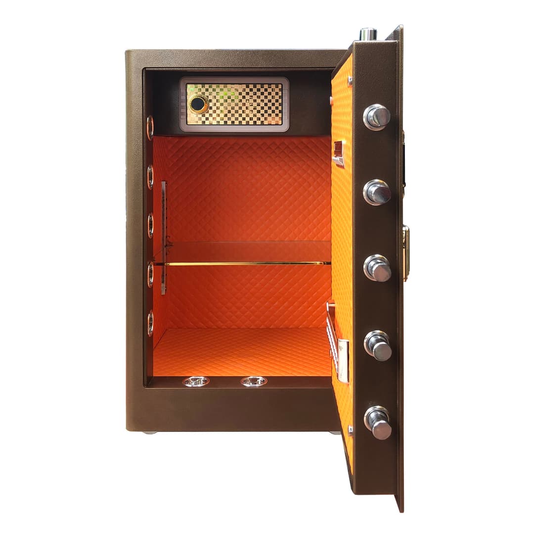 Két sắt BOFA ZB-80DJ màu nâu cà phê mở cửa để quan sát khoang bên trong