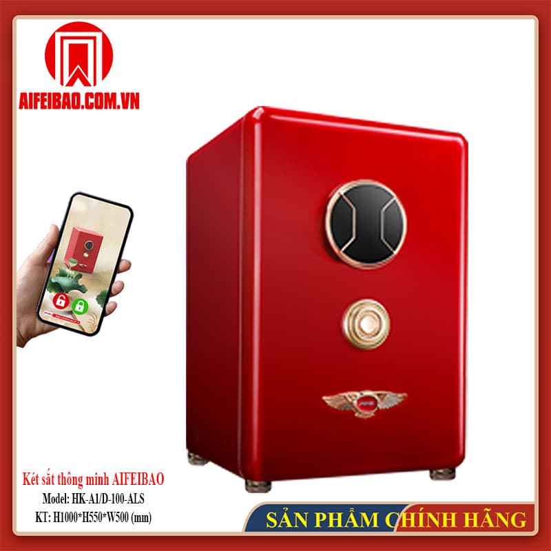 Góc trước két Aifeibao HK-A1/D-100-ALS màu đỏ