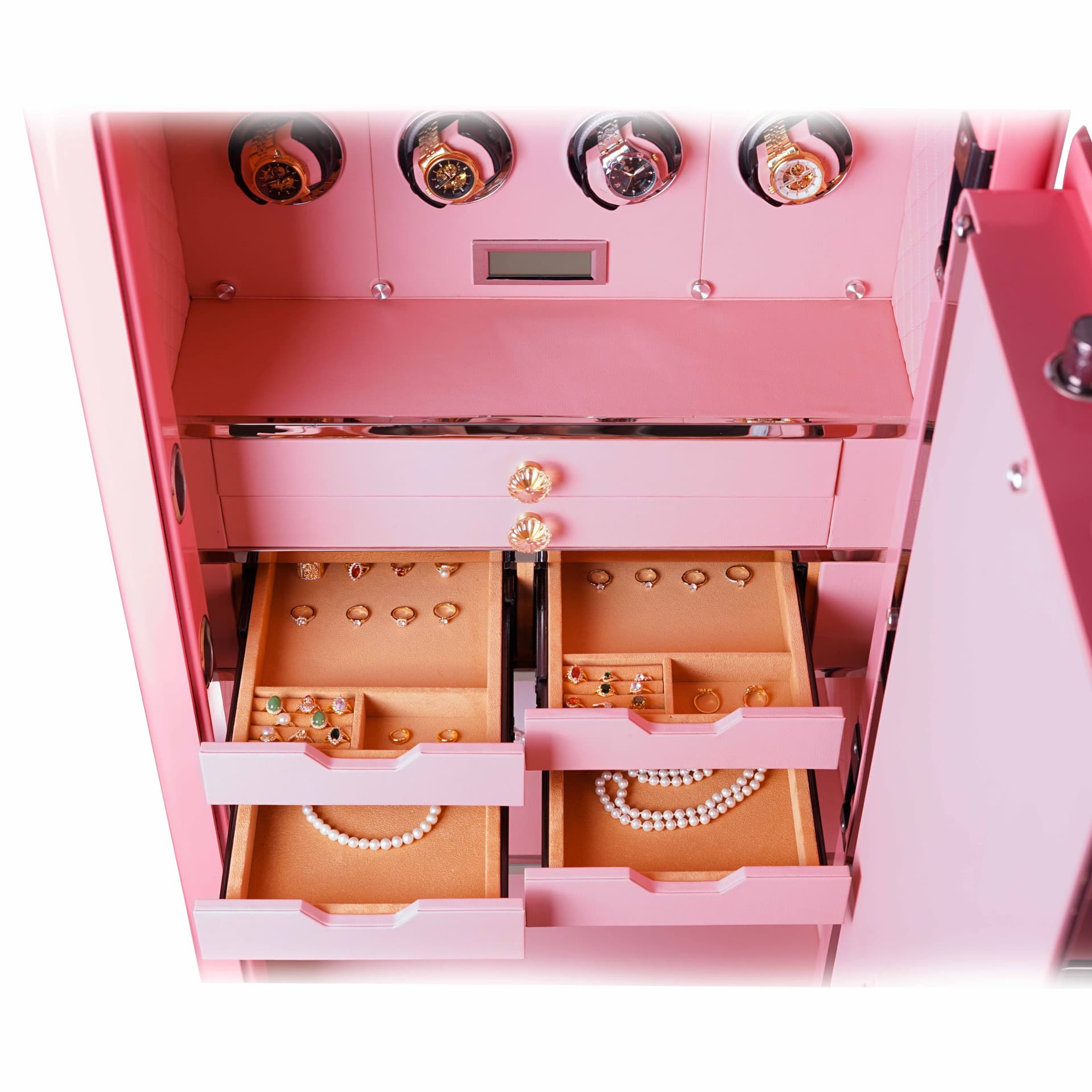 KÉT SẮT ĐỒNG HỒ CAO CẤP LIBERTY LB1500 PRO 8 WATCH WINDER VALIS - Nỉ Hồng , Nỉ Xám , Nỉ Vàng