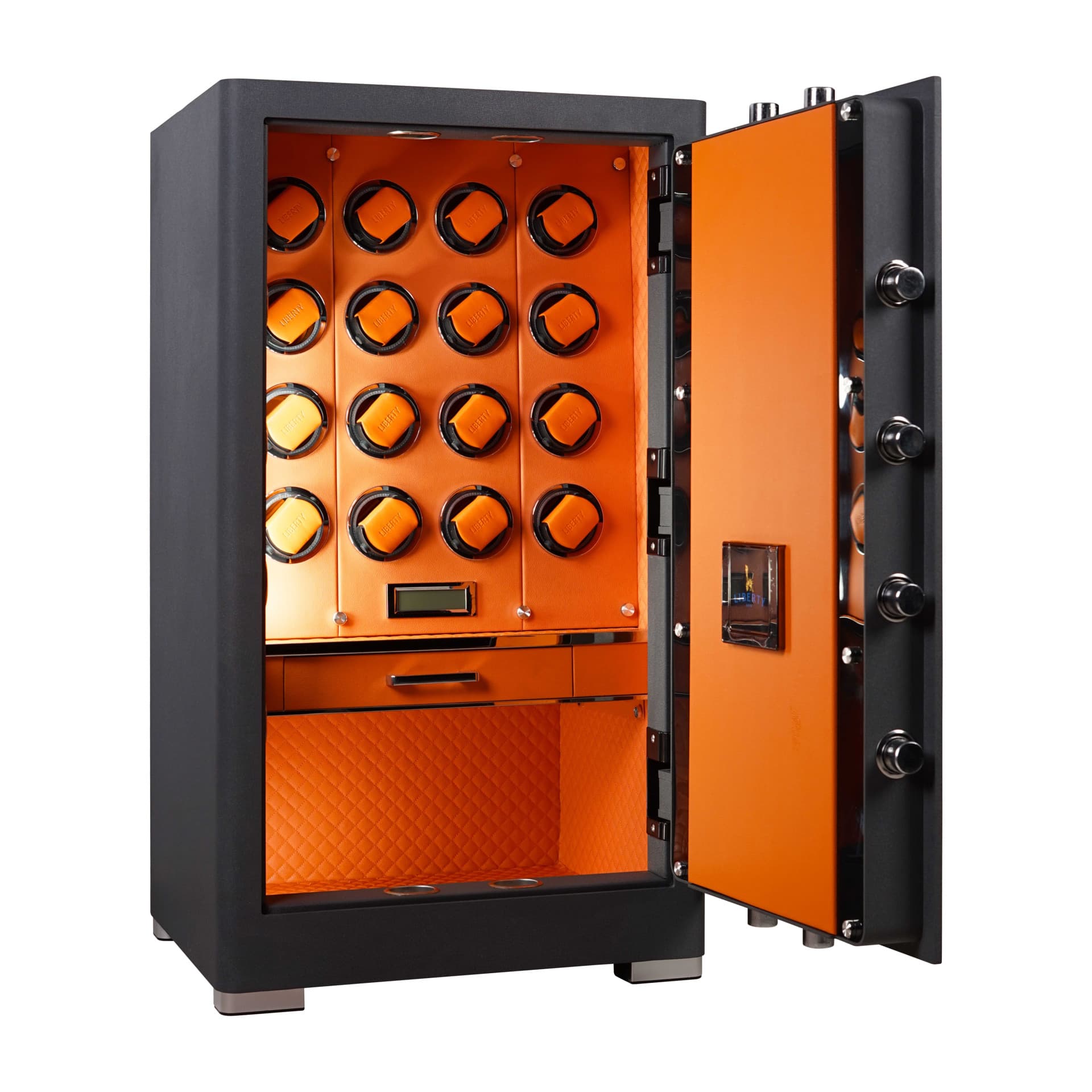 KÉT SẮT ĐỒNG HỒ CAO CẤP LIBERTY LB1000 PRO 16 WATCH WINDER - Nỉ Xám , Nỉ Vàng