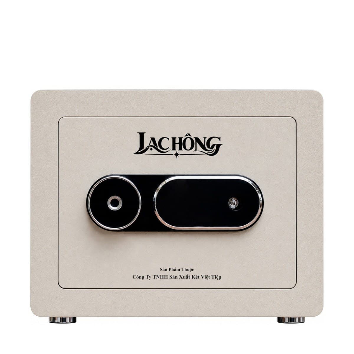 Két Lạc Hồng NEO L1, Trắng, cửa đóng, logo Lạc Hồng và tên nhà sản xuất trên mặt trước.