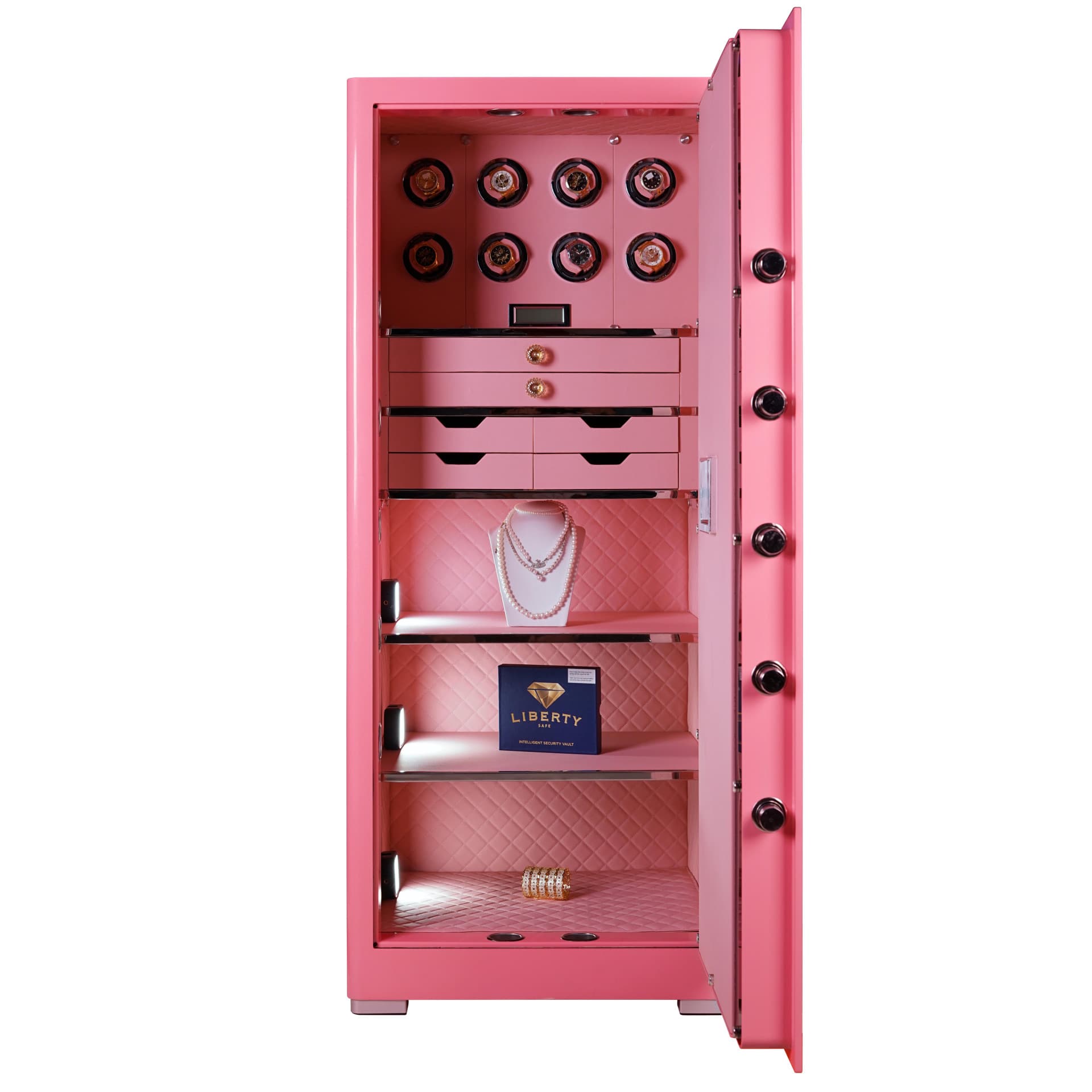 KÉT SẮT ĐỒNG HỒ CAO CẤP LIBERTY LB1500 PRO 8 WATCH WINDER VALIS - Nỉ Hồng , Nỉ Xám , Nỉ Vàng