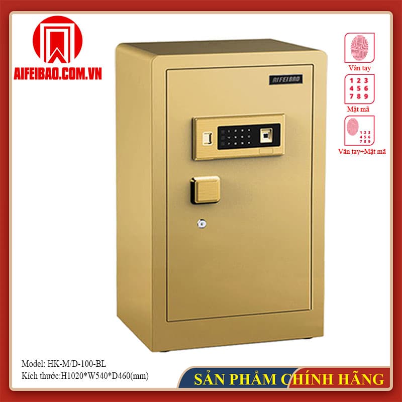 Góc trước két Aifeibao HK-M/D-100-BL màu vàng