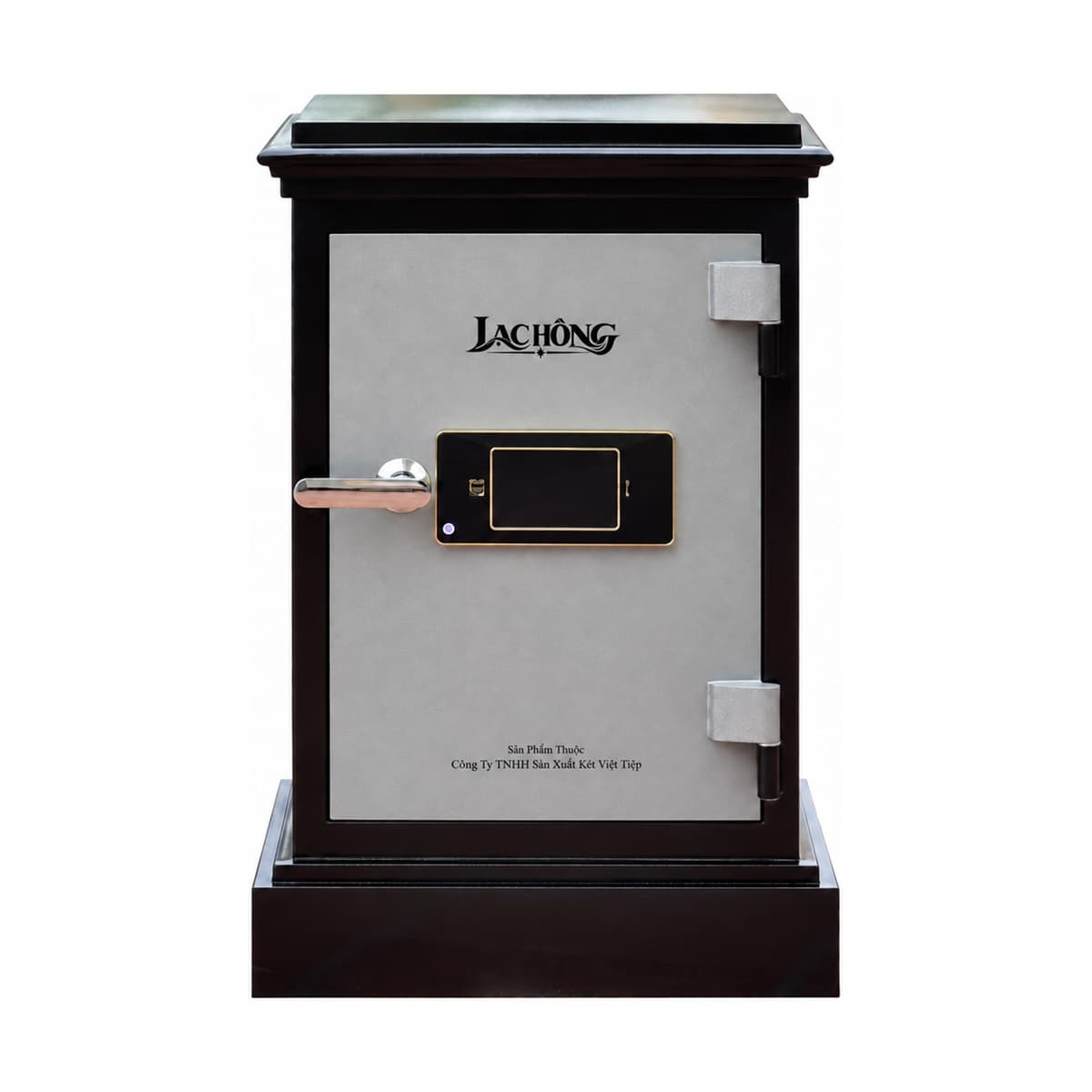 Két sắt Lạc Hồng KP100 SU màu đen bạc, đóng cửa, mặt trước