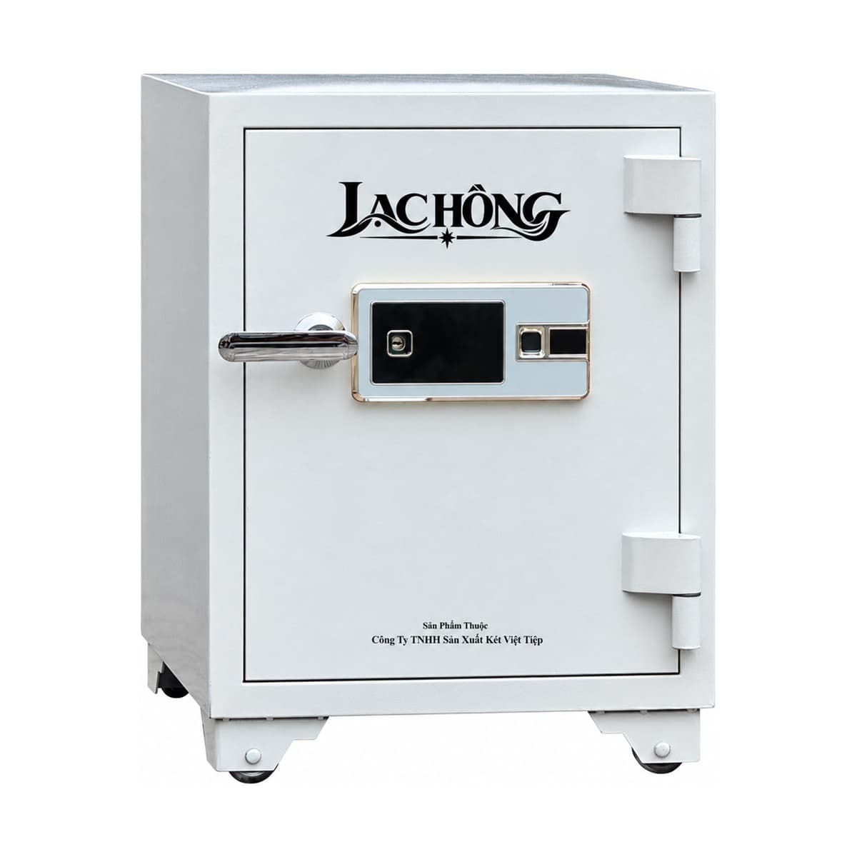 Két sắt Lạc Hồng KTC62 PRO màu trắng, đóng cửa, mặt trước