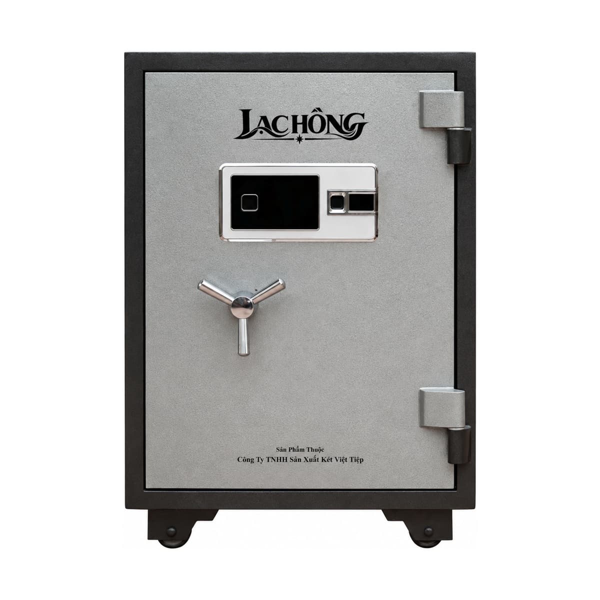 Két sắt Lạc Hồng SC720 PRO màu đen bạc, đóng cửa, mặt trước