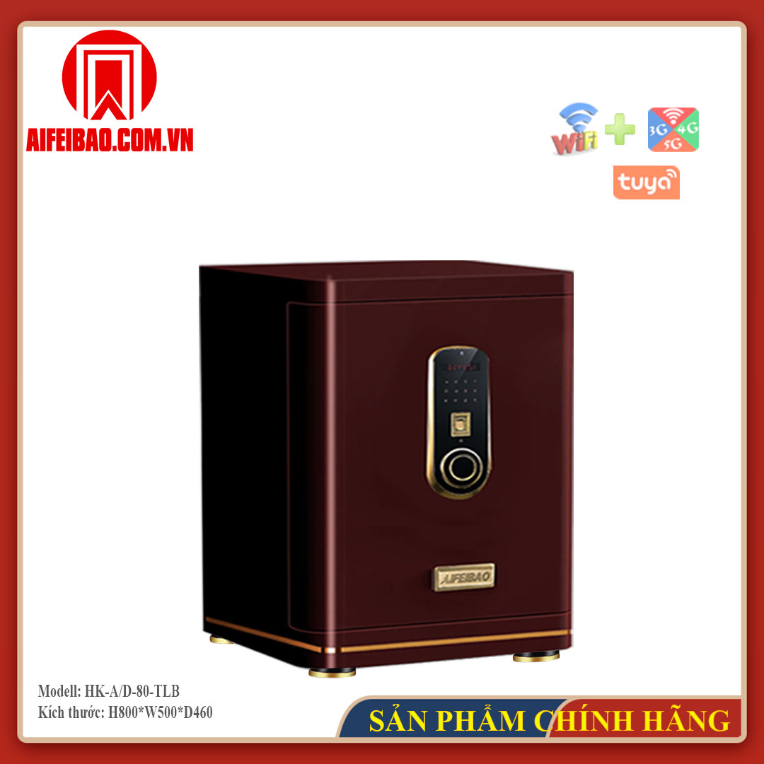 Góc trước két Aifeibao HK-A1/D-80-TLB màu đỏ rượu vang