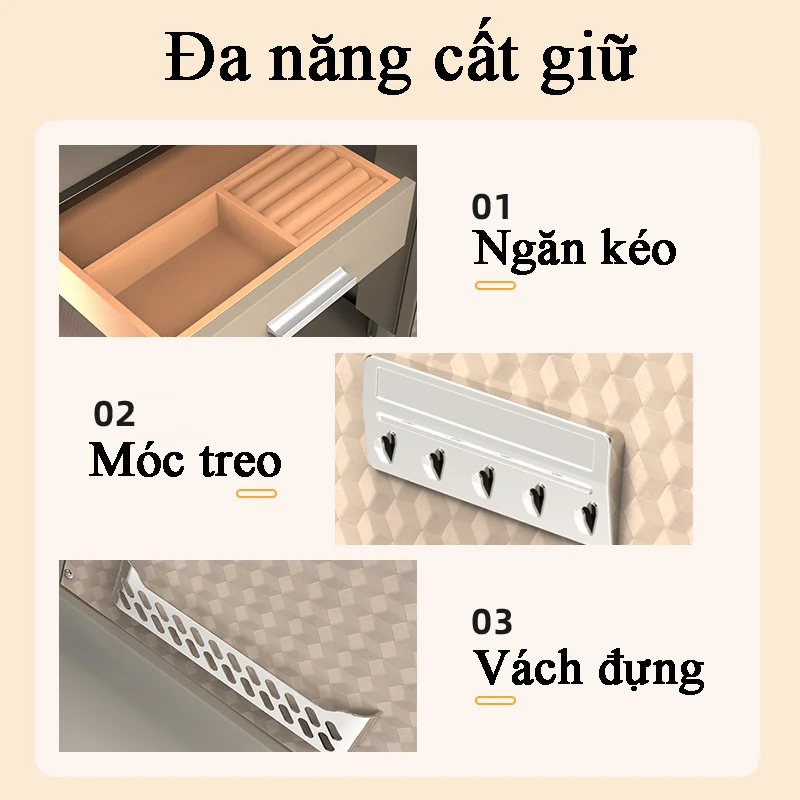 Minh họa ngăn kéo, móc treo và vách đựng của dòng BOFAN từ tài liệu Bofa