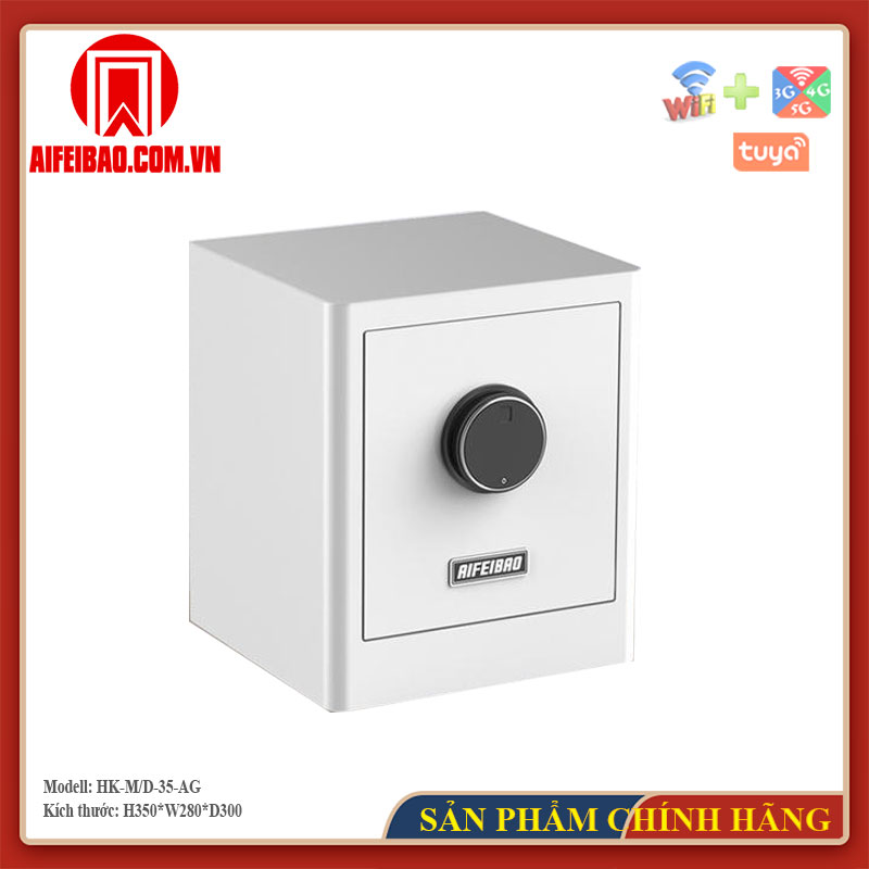 Góc trước két Aifeibao HK-M/D-35-AG màu trắng
