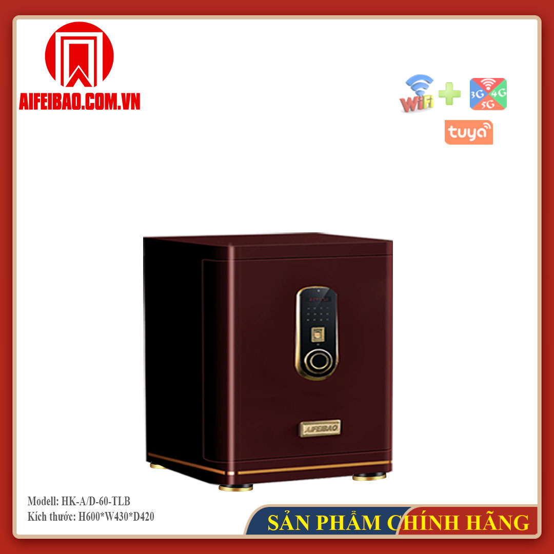 Góc trước két Aifeibao HK-A1/D-60-TLB màu đỏ rượu vang