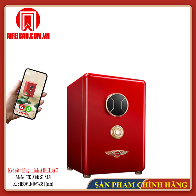 Góc trước két Aifeibao HK-A1/D-50-ALS màu đỏ