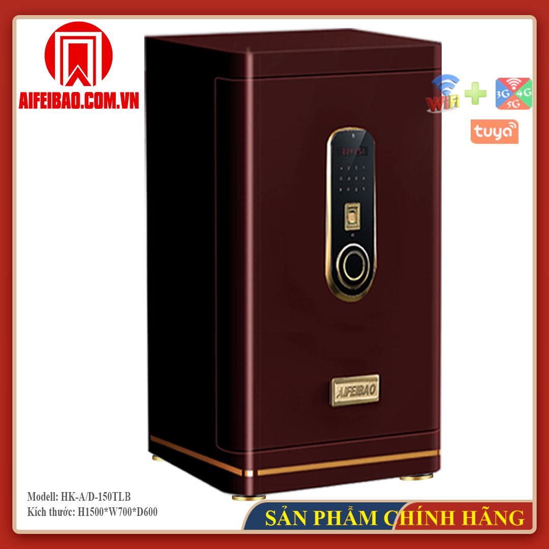 Góc trước bên trái két Aifeibao HK-A1/D-150-TLB màu đỏ rượu vang