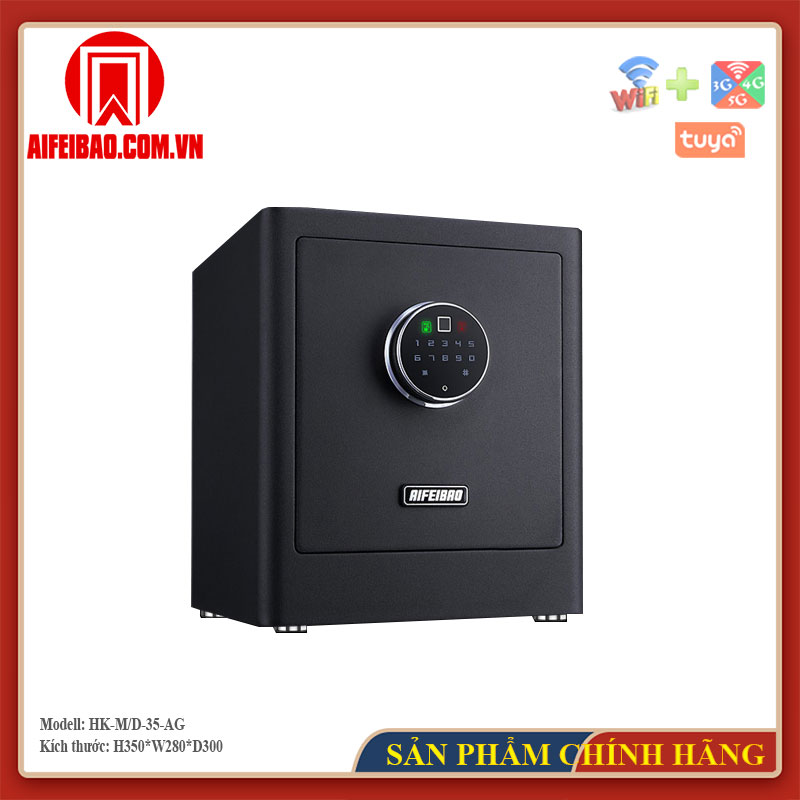 Góc trước két Aifeibao HK-M/D-35-AG màu đen