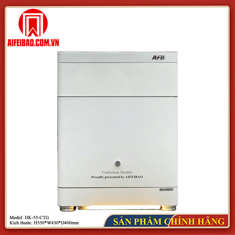 Mặt trước két đầu giường Aifeibao HK-55-CTG màu trắng