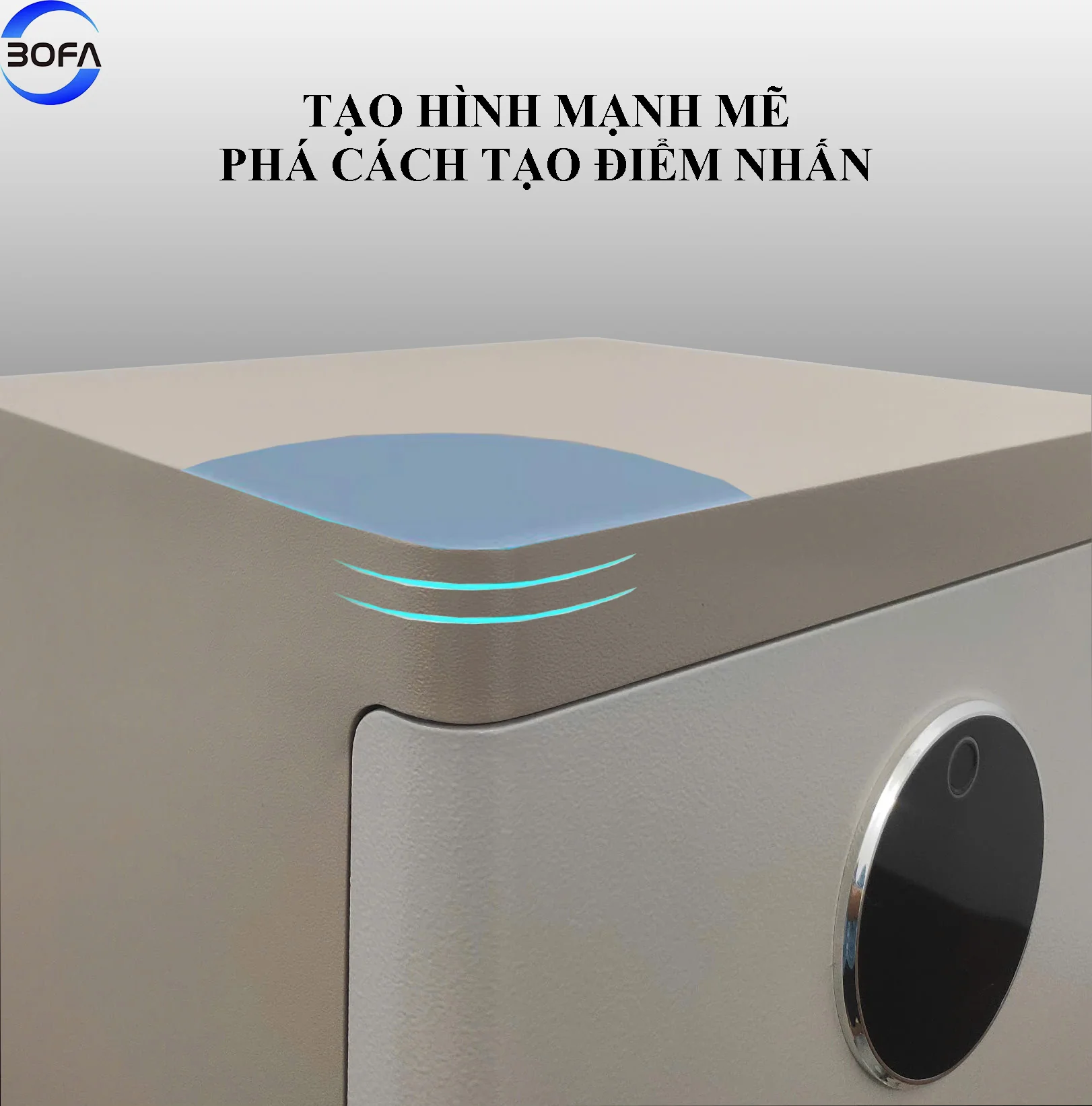 Minh họa góc thân két và vị trí mặt khóa tròn của dòng ZHIBO FX từ tài liệu Bofa