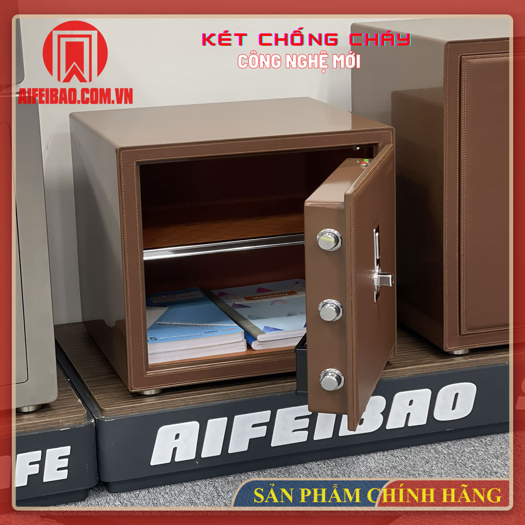 Két sắt Airlux LEW 45 màu nâu mở cửa, một đợt chia ngăn bên trong